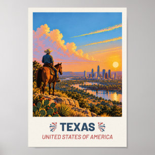 Texas USA – Vintage Reiseplakat Poster
