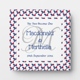 TEXAS USA Wedding Keepake Geschenk Custom Monogram Fotoplatte