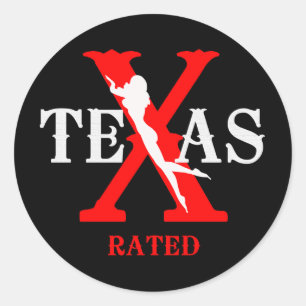 Texas veranschlagte - veranschlagtes X Runder Aufkleber