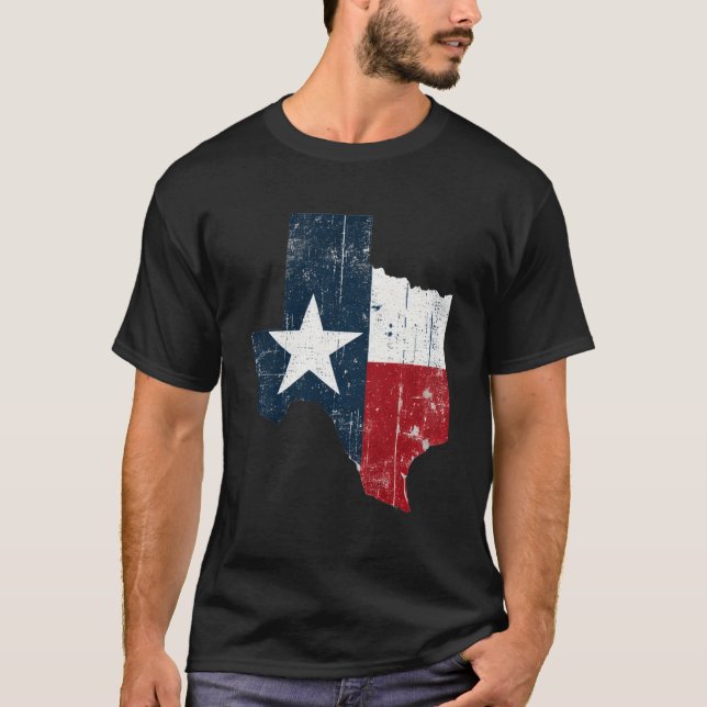 Texas Vertikal Flag Texan Alleinstar Staatsstolz T-Shirt (Vorderseite)