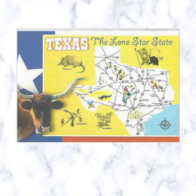 Texas Vintag Lone Star Staat Postcard Postkarte (Von Creator hochgeladen)