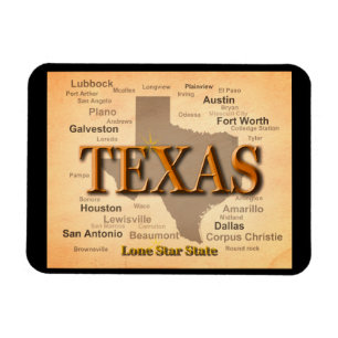 Texas Vintage Karte Magnet