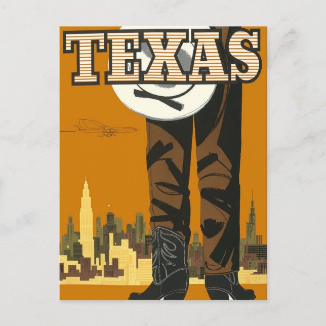 TEXAS Vintage Postkarte (Vorderseite)
