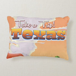Texas Vintage Reiseplakat Dekokissen