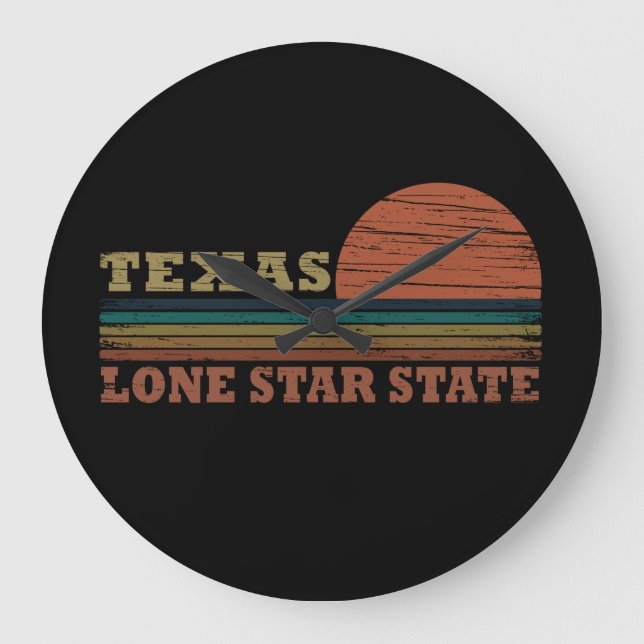 Texas Vintager Sonnenuntergang Große Wanduhr (Vorderseite)
