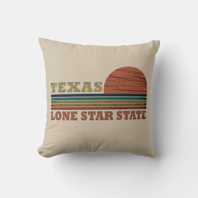 Texas Vintager Sonnenuntergang Kissen (Vorderseite)