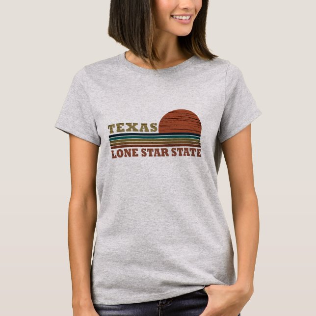 Texas Vintager Sonnenuntergang T-Shirt (Vorderseite)