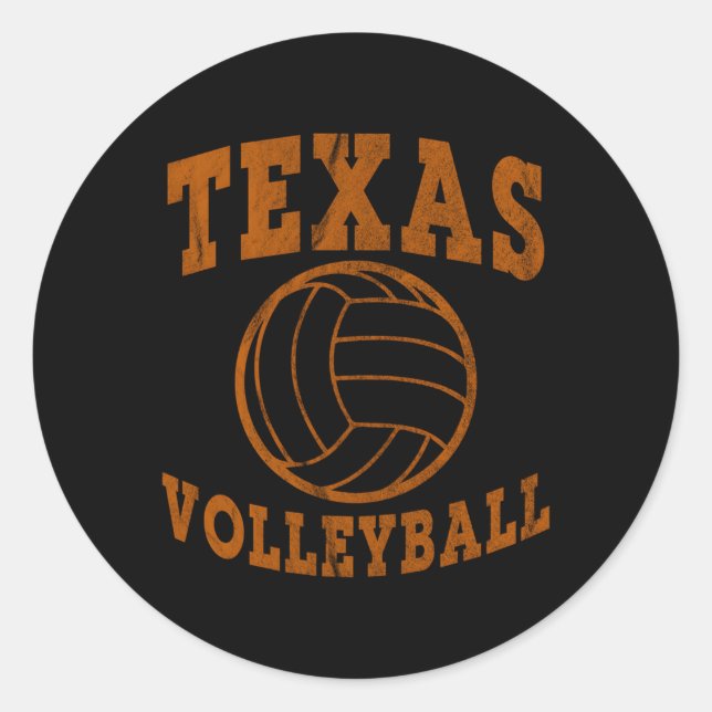 Texas Volleyball erschüttert Runder Aufkleber (Vorderseite)