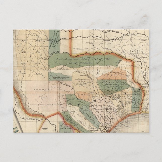 Texas, von David H Burr Postkarte (Vorderseite)