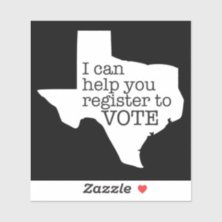 Texas Wählerregistrierungsaufkleber Aufkleber