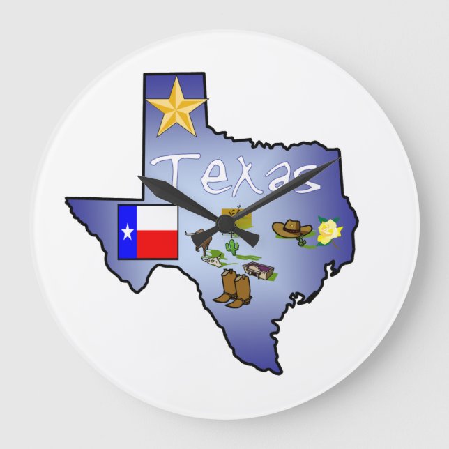 Texas Wall Clock Große Wanduhr (Vorderseite)