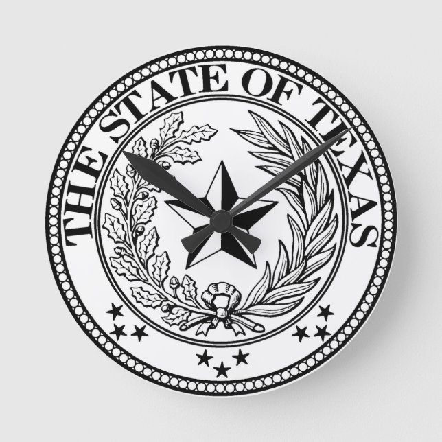 Texas Wall Clock White Runde Wanduhr (Vorderseite)