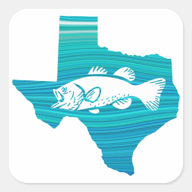 Texas Wave Fishing Quadratischer Aufkleber (Vorderseite)