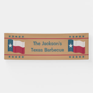 Texas Waving Lone Star Flag Event Banner