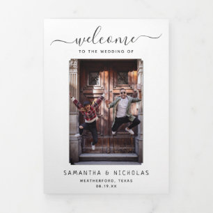 Texas Wedding Welcome Letter & Itinerary Dreifach-gefaltete Programmkarte
