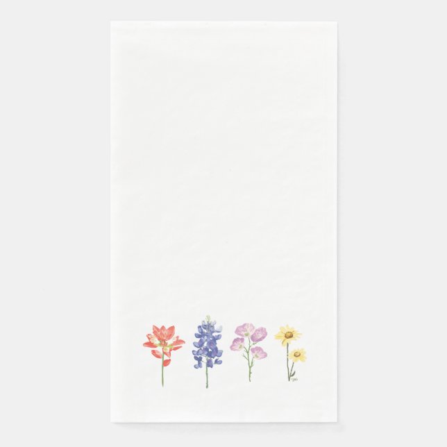 Texas Wild Blume - Indian Paintbrush, Bluebonnet Serviette (Vorderseite)
