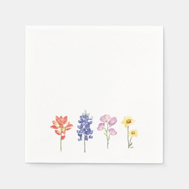 Texas Wild Blume - Indian Paintbrush, Bluebonnet Serviette (Vorderseite)