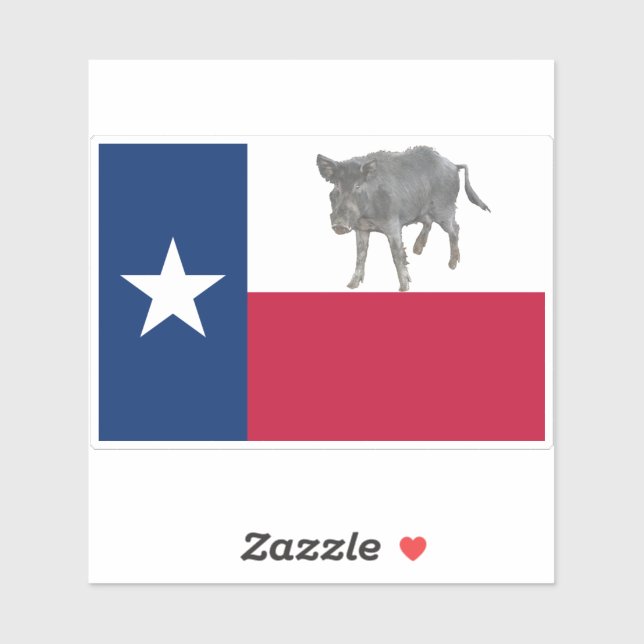 Texas Wild Hog Flag Aufkleber (Blatt)