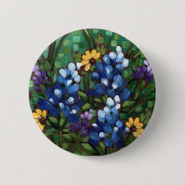 "Texas-Wildblumen - Bluebonnets-" runder Knopf Button
