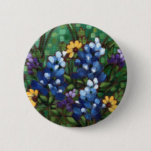 "Texas-Wildblumen - Bluebonnets-" runder Knopf Button