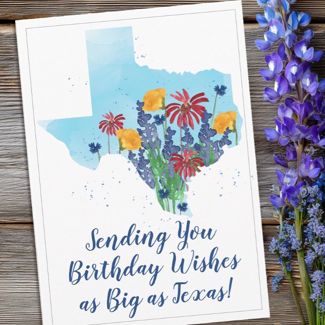 Texas Wildblumen Geburtstagkarte Karte (Texas Wildflower Birthday Card)