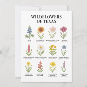 Texas-Wildblumen im Wasserfarbenstil Einladung