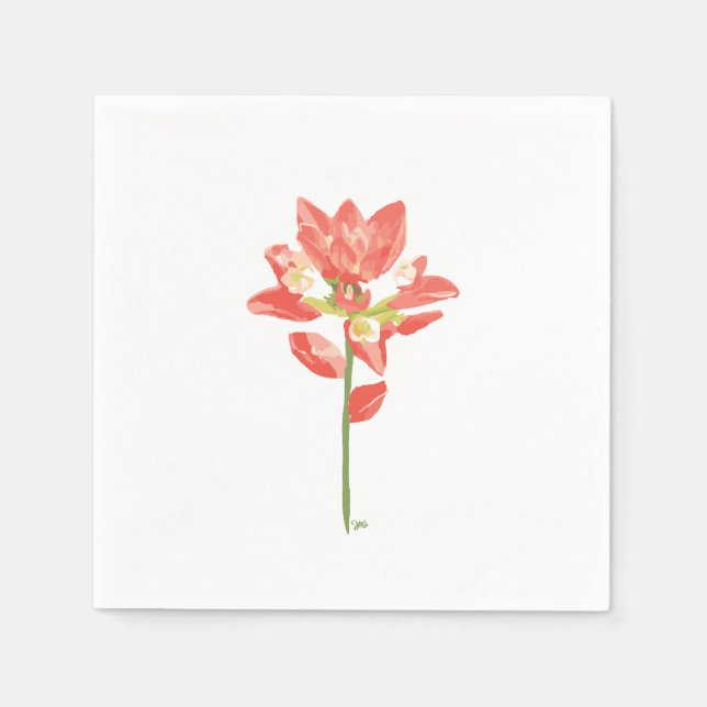 Texas Wilde Blume - Indischer Pinsel, Orange Serviette (Vorderseite)