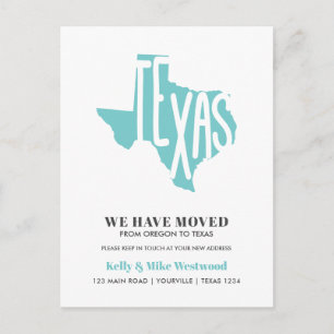 TEXAS Wir haben neue Adresse Neue Zuhause verschob Postkarte