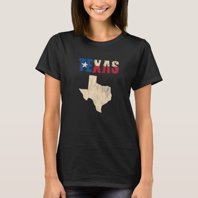 Texas with silhouette of Texas  T-Shirt (Vorderseite)