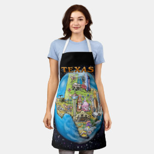 Texas World Map Schürze