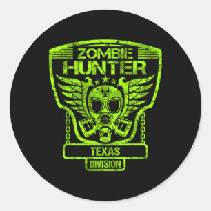 Texas Zombie Hunter Runder Aufkleber