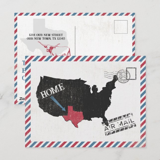 Texas Zuhause Air Mail Postkarte (Vorne/Hinten)