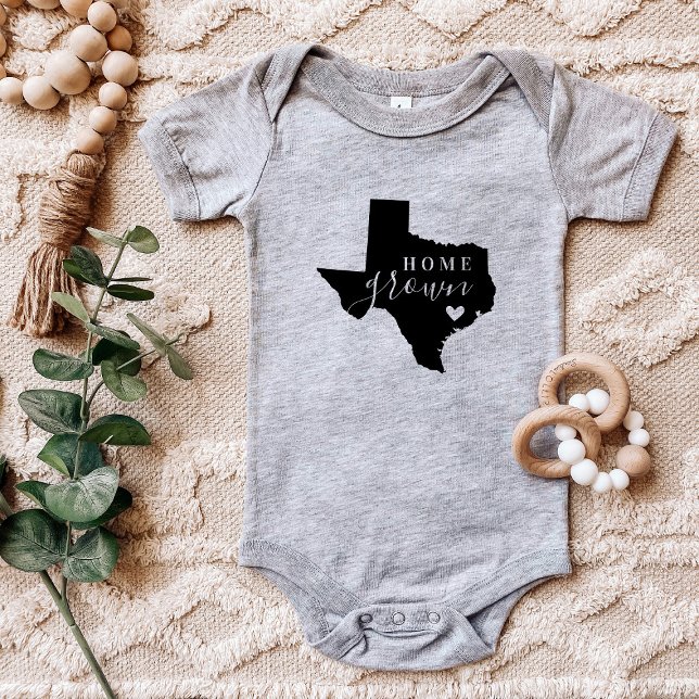 Texas Zuhause Grown Staat T-Shirt Baby Strampler (Von Creator hochgeladen)