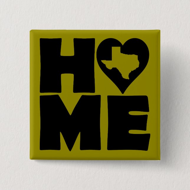 Texas Zuhause Heart Staat Button Abzeichen Button (Vorderseite)