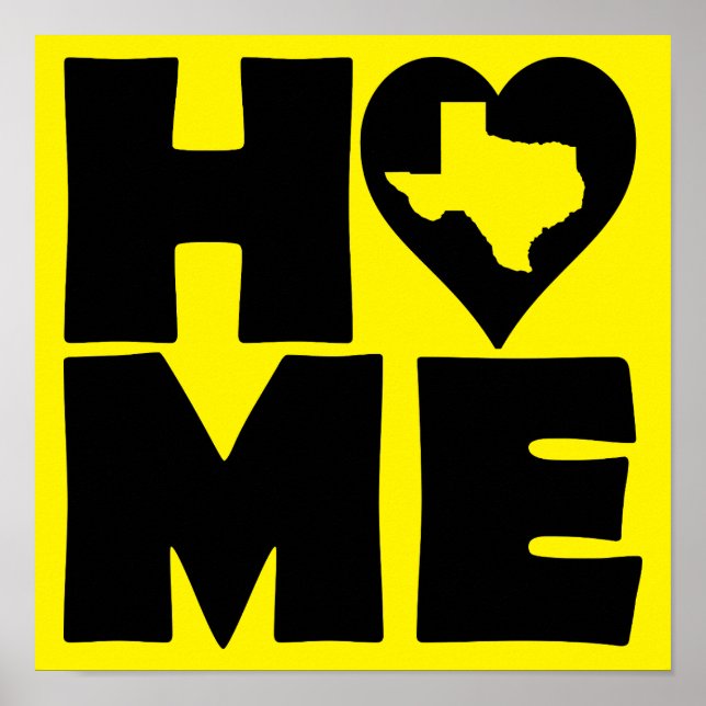 Texas Zuhause Heart Staat Plakatzeichen Poster (Vorne)