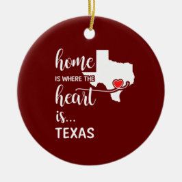 Texas Zuhause ist das Herz Keramik Ornament