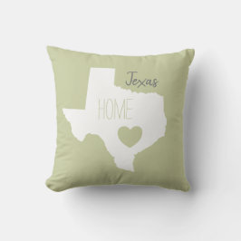 Texas Zuhause Staat Karte Liebe Herz Kissen