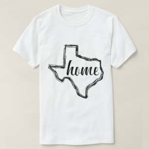 Texas-Zuhause-Staats-Kontur-Karte T-Shirt
