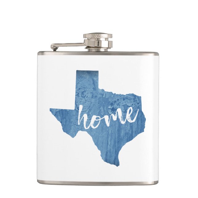 Texas Zuhause Wood Grain Flachmann (Vorderseite)