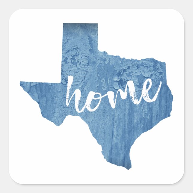 Texas Zuhause Wood Grain Quadratischer Aufkleber (Vorderseite)