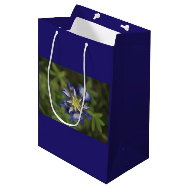 Texasbluebonnet-Geschenk-Tasche Mittlere Geschenktüte (Vorderseite Schrägansicht)