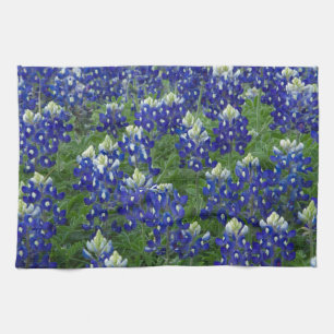 Texasbluebonnets-Feld-Foto Geschirrtuch
