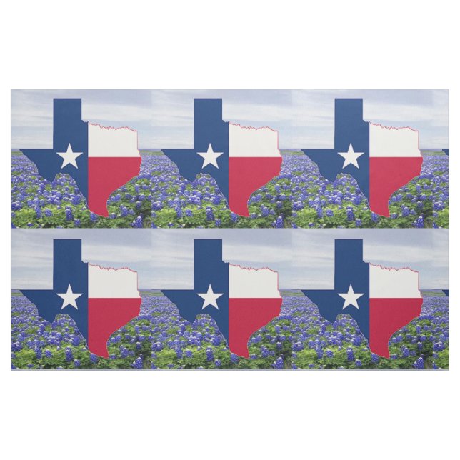 Texasbluebonnets-Texas-Form-Flaggen-Gewebe 9" Stoff (Fat Quarter (45,7 x 55,9 cm))