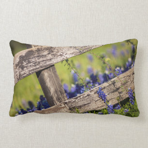 TexasBluebonnets um einen Land-Zaun Lendenkissen