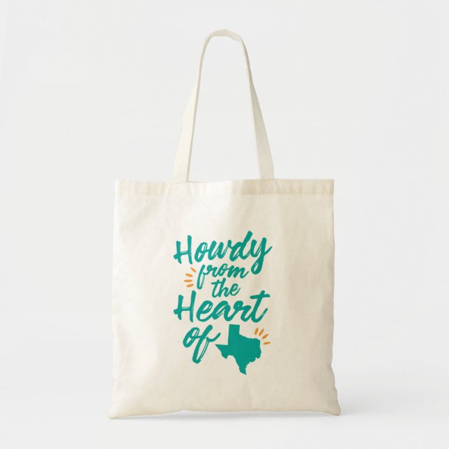 Texasgrüß dich Taschen-Tasche, Türkis Tragetasche (Vorne)