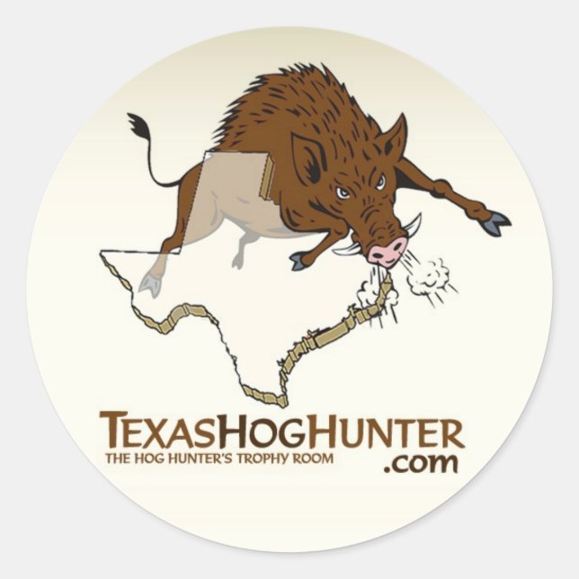 TexasHogHunter.com Runder Aufkleber (Vorderseite)
