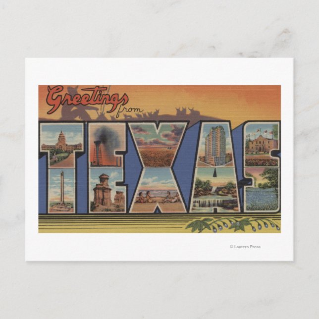 TexasLarge Letter Scenes 3 Postkarte (Vorderseite)