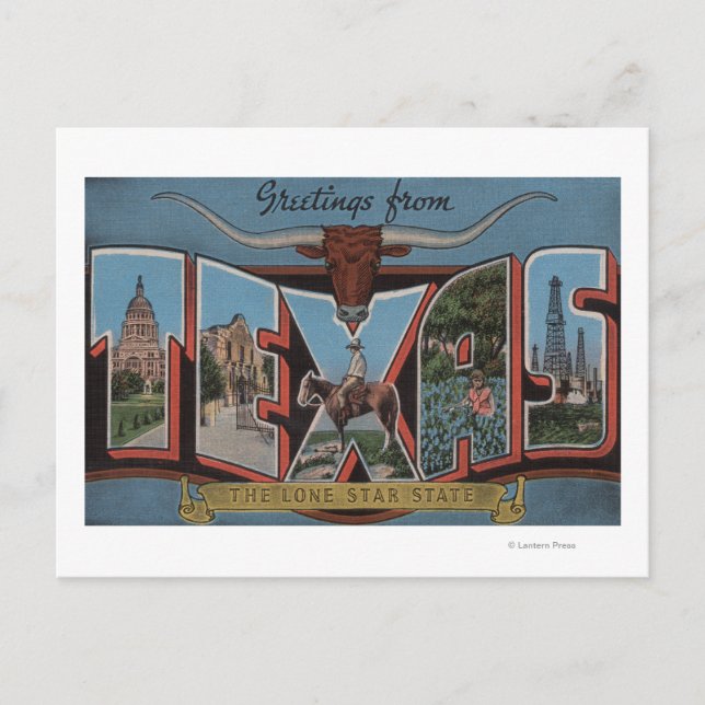 TexasLarge Letter Scenes Postkarte (Vorderseite)