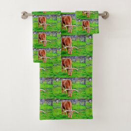 Texaslonghorn-Badezimmer-Tuch-Set Badhandtuch Set