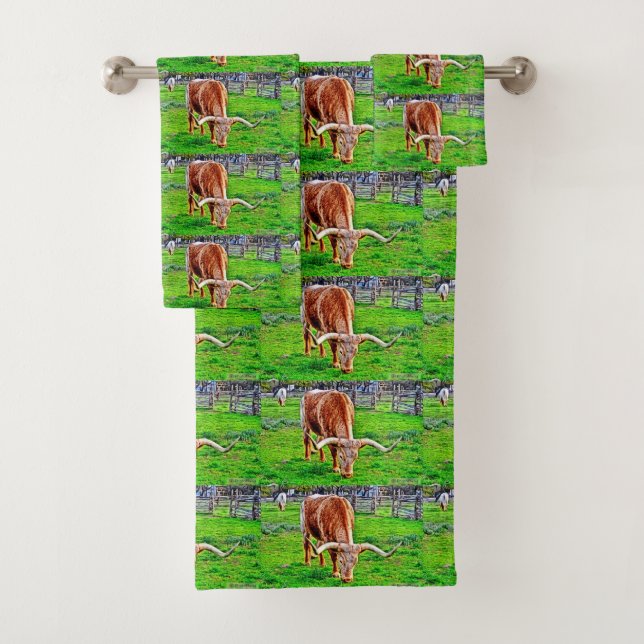 Texaslonghorn-Badezimmer-Tuch-Set Badhandtuch Set (Insitu)